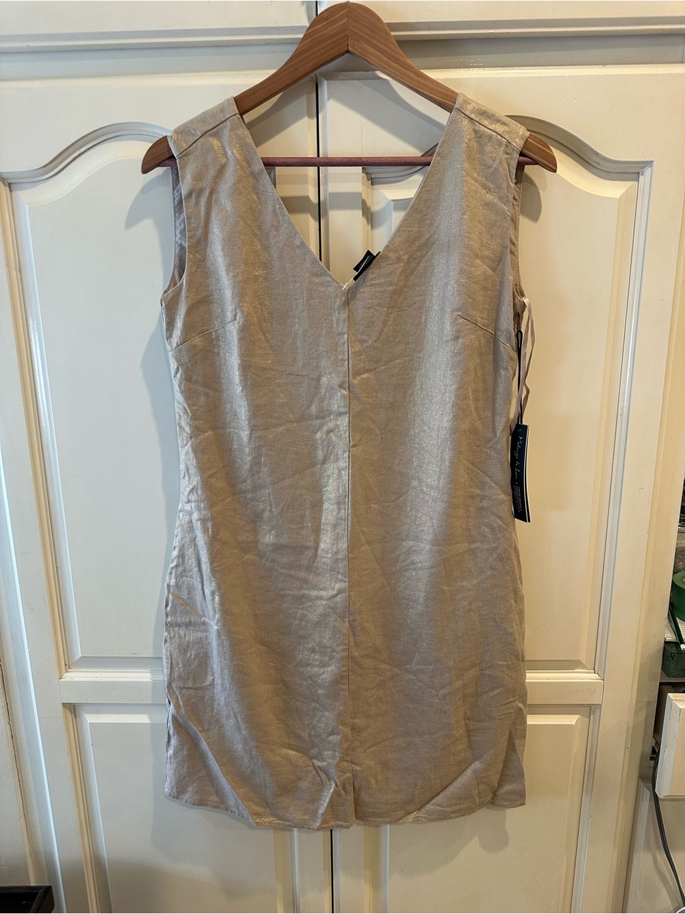 Nicole Miller Beige Linen-Blend Fabric Garment